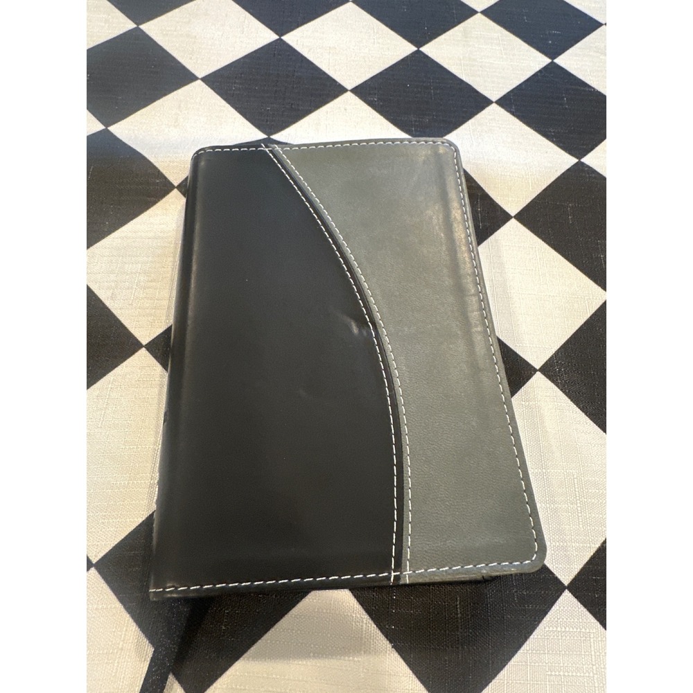 NIV Compact Thinline Bible Zondervan Italian Duo-Tone Black Gray small